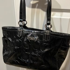 Coach black patron leather purse